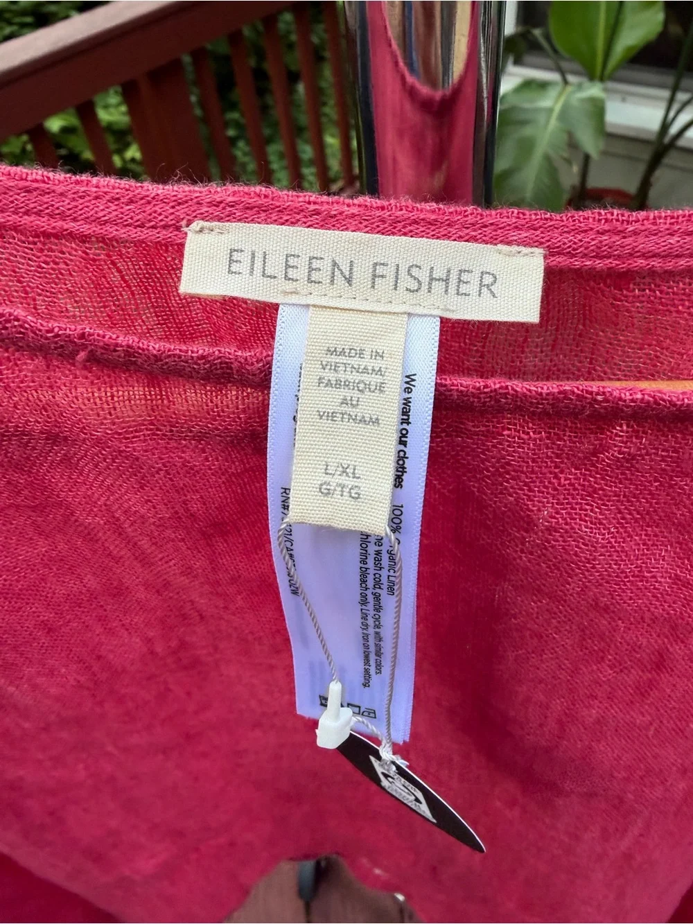 Eileen Fisher Bright Pink Linen Tunic